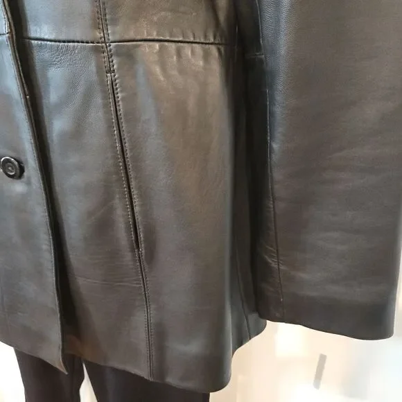 🌹Geniune Leather New York & Company Black Jacket sz S